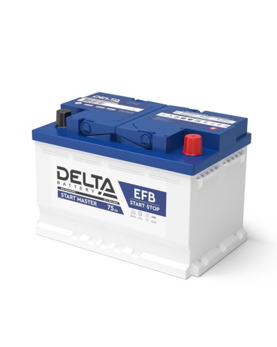 Delta START MASTER EFB 1275 (75 Ah). Аккумулятор автомобильный герметичный свинцово-кислотный. Delta в Белгороде