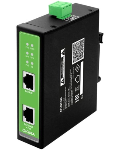 DNP90W48GDXM 10/100/1000BASE-T 90Вт 37-57В(DC). Инжектор PoE. Digma в Белгороде