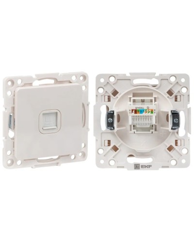 Стокгольм Механизм Розетки RJ-45 1-местной (EYK01-035-10). Механизм Розетки RJ-45 1-местной. EKF в Белгороде