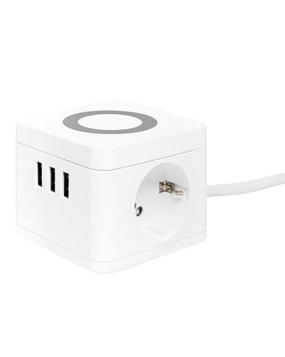 Удлинитель Куб 2 гнезда 3USB 2,4А+зарядное устройство 1,3 метра 1мм2. Удлинитель Куб. EKF в Белгороде