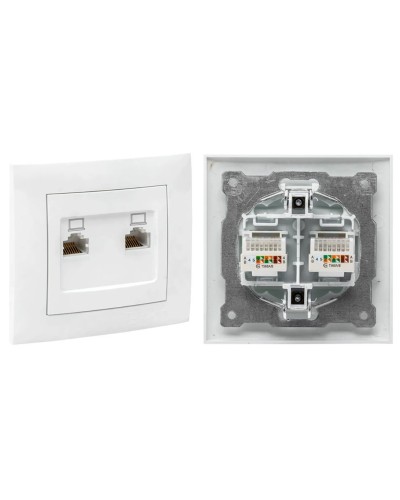 Валенсия розетка комп RJ-45 2-местная (EWK02-035-10). Розетка комп RJ-45 2-местная. EKF в Белгороде