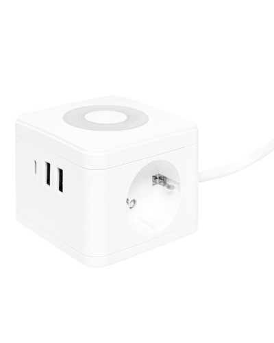 Удлинитель Куб 2 гнезда 2USB 2,4А+Type C + Ночник 1,3 метра 1мм2. Удлинитель Куб. EKF в Белгороде
