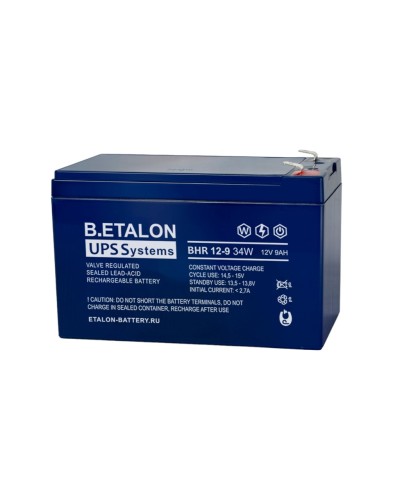 B.ETALON BHR 12-9 34W. Аккумулятор герметичный свинцово-кислотный. ETALON в Белгороде