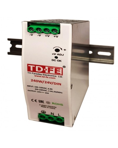 240W/24V/DIN. Источник вторичного электропитания резервированный. FARADAY в Белгороде