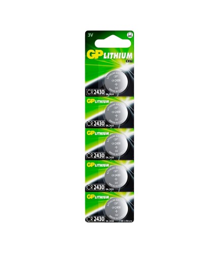 GP Lithium CR2430 (GP CR2430-2C5 100/1000), упак. 5 шт. БЛИСТЕР. Литиевые дисковые батарейки. GP Batteries в Белгороде