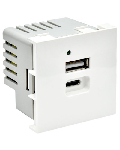 Розетка USB A+C 4,2А PRIMER РКЮ-25-40-П белый IEK (PR-KK40D-RU-0-2-AC-K01). Розетка USB. IEK в Белгороде