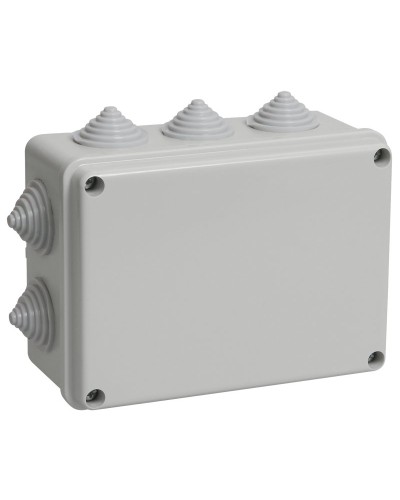 Коробка распаячная КМ41241 150х110х70 открытой проводки IP44 10 гермовводов серая (UKO10-150-110-070-K41-44). Коробка распаячная безгалогенная (HF). IEK в Белгороде