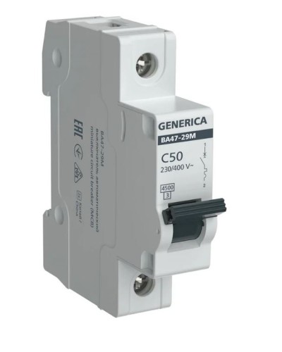GENERICA ВА47-29М 1P C 50А 4,5кА (MVA21-1-050-C-G). Автоматический выключатель. IEK в Белгороде