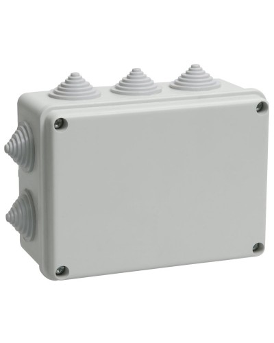 Коробка распаячная КМ41242 150х110х70 открытой проводки IP55 10 гермовводов серая (UKO10-150-110-070-K41-55). Коробка распаячная безгалогенная (HF). IEK в Белгороде