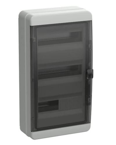 Корпус пластиковый КМПн-36 IP65 TEKFOR (TF5-KP72-N-36-65-K03-K02). Корпус модульный пластиковый черная прозрачная дверь. IEK в Белгороде