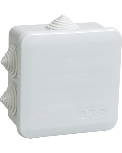 Коробка распаячная КМ41255 100х100х50 открытой проводки IP44 6 гермовводов серая (UKOZ11-100-100-050-K41-44). Коробка распаячная безгалогенная (HF) с защелкивающейся крышкой. IEK в Белгороде