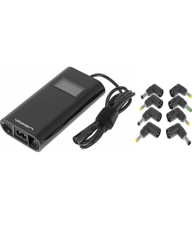 Блок питания Ippon D90U автоматический 90W 15V-19.5V 8-connectors 4.5A 1xUSB 2.1A, LCD индикатор (654527). Блок питания. Ippon в Белгороде