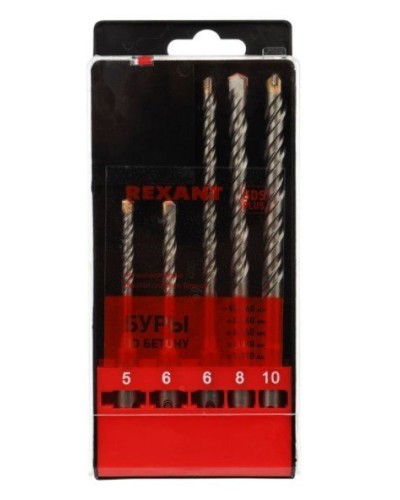 Набор буров, бетон 5-6х110, 6-8-10х160 мм, 5 шт, SDS PLUS Kranz (KR-91-0406): Аксессуар для электроинструмента в Белгороде