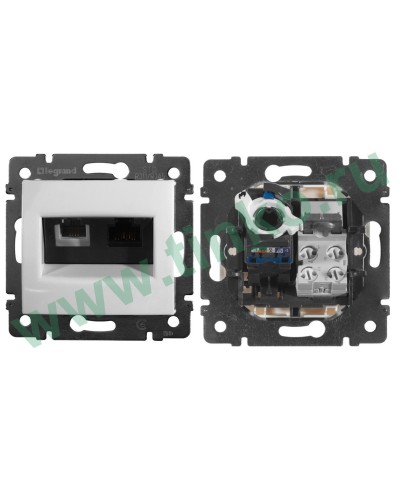 Розетка Valena 2xRJ11+RJ45 Cat.6, белый (770080). Розетка. LegranD в Белгороде