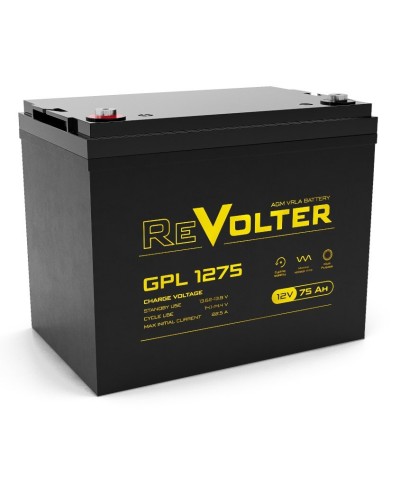 Revolter GPL 1275. Аккумулятор автомобильный герметичный свинцово-кислотный. Revolter в Белгороде
