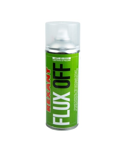 Очиститель печатных плат FLUX OFF, REXANT, 400 мл, аэрозоль (85-0003): Баллон с очистителем в Белгороде