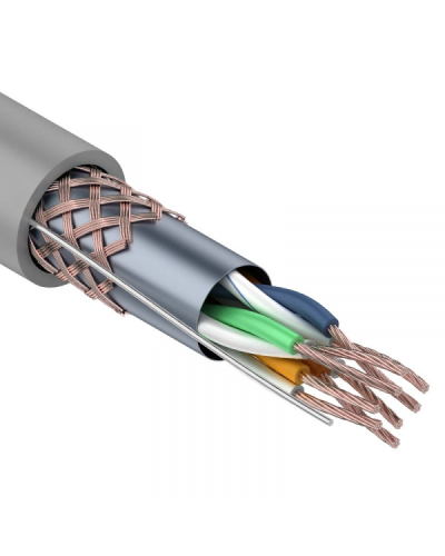 SF/UTP, CAT 5e, PVC, 4PR, 24AWG, INDOOR, STRANDED, серый, 305м, REXANT (01-0343). Кабель «витая пара» (LAN) для структурированных систем связи. Rexant в Белгороде