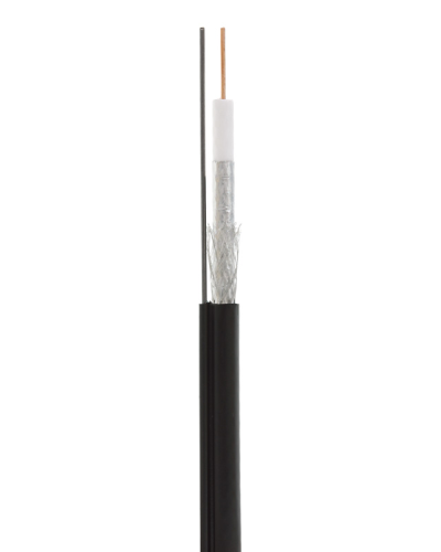 RG-11U, 75 Ом, CCS/Al/Al 83% + ТРОС*1 (бухта 305 м), черный OUTDOOR (01-3021). Кабель коаксиальный радиочастотный. Rexant в Белгороде