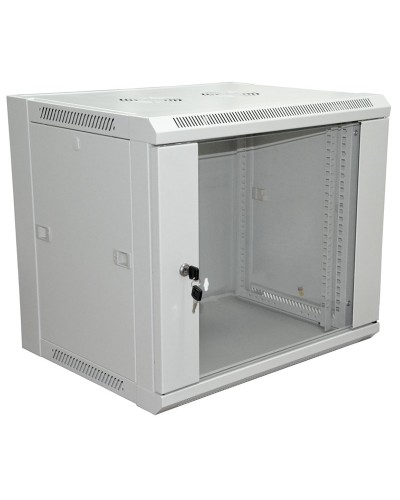 Шкаф телекоммуникационный 19 настенный 12U 600×450×635 мм (ШxГxВ) - передняя дверь стекло, боковые стенки съемные (разобранный) RAL 7035 (04-2202). Шкаф телекоммуникационный 19 настенный 12U. Rexant в Белгороде