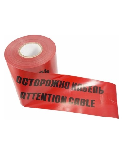 Лента сигнальная «Осторожно кабель» 150 мм х 100 м REXANT, цвет красный/черный (19-3015): Лента сигнальная предупредительная в Белгороде