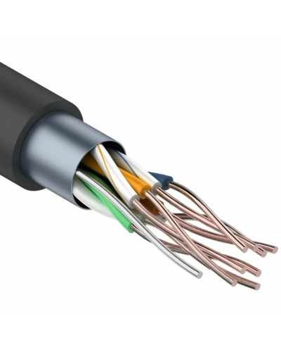 F/UTP, CAT 5e, PE, 4PR, 24AWG, OUTDOOR, SOLID, черный, 305м REXANT (01-0146-1). Кабель «витая пара» (LAN) для структурированных систем связи. Rexant в Белгороде
