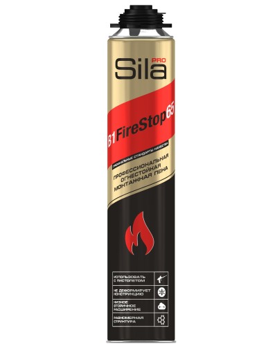 Пена огнестойкая Sila Pro B1 Firestop 65, 850 мл: Пена монтажная профессиональная в Белгороде