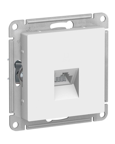 AtlasDesign розетка RJ45, кат. 5Е, 1-местная, скрытой установки, механизм, белый (ATN000183). Розетка компьютерная. Systeme Electric в Белгороде