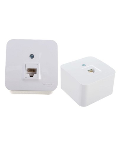 BLANCA розетка RJ45 1-местная, кат. 5Е, открытой установки, белый (BLNIA045001). Розетка компьютерная с изолированной пластиной. Systeme Electric в Белгороде