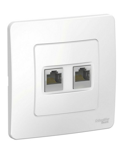 BLANCA розетка RJ45, 2-местная, кат. 5Е, скрытой установки, белый (BLNIS045451). Розетка компьютерная. Systeme Electric в Белгороде