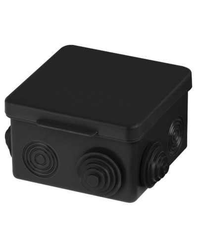 Распаячная коробка ОП 80х80х50мм, крышка, IP54, 7вх., черная TDM (SQ1401-0912). Распаячная коробка ОП. TDM ЕLECTRIC в Белгороде