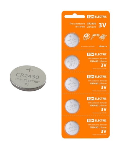 CR2430 Lithium 3V BP-5 TDM (SQ1702-0030). Элемент питания. TDM ЕLECTRIC в Белгороде