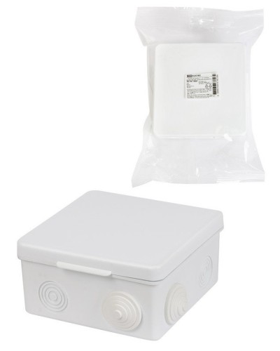 Коробка ОП 100х100х55мм, крышка, IP54, 8вх., белая (SQ1401-0923). Распаячная коробка. TDM ЕLECTRIC в Белгороде