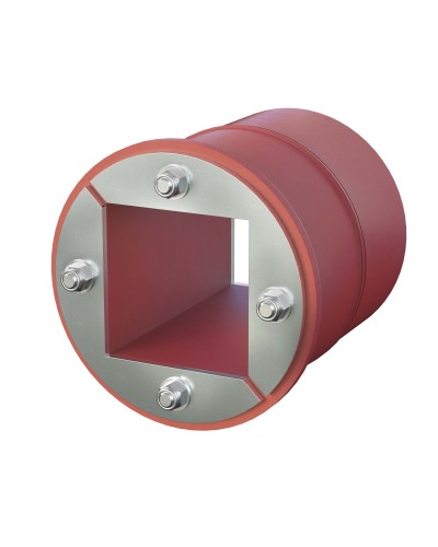 Проходка круглая, нержавеющая, D100х70 мм с проемом 60х60 мм (DXF3123): Проходка круглая, нержавеющая, с проёмом в Белгороде
