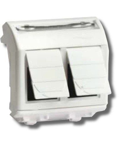 Розетка RJ-45 Brava 2 модуля белая (76656B): Розетка компьютерная с двумя разъёмами в Белгороде