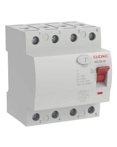 YON MAX MDL100 ВДТ, 4P, 30mA, 63A, АС (MDL100-4P2-63-AC). Автоматический выключатель дифференциальный (УЗО). ДКС в Белгороде