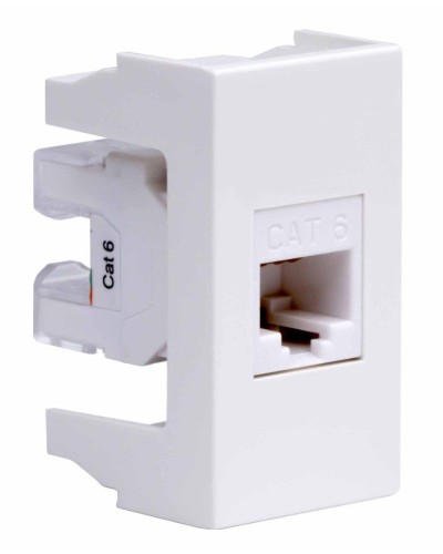 Розетка RJ-45 Viva 1 модуль кат.6A белая (45058). Розетка компьютерная экранированная с одним разъёмом. ДКС в Белгороде