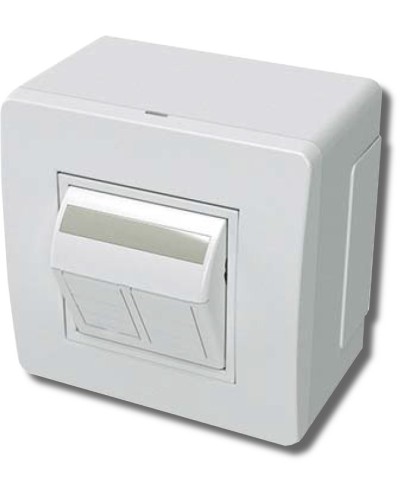Коробка в сборе с 2 розетками RJ45, кат.5е, белая (10656): Коробка в сборе в Белгороде