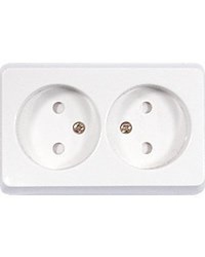 Розетка двойная открытой установки без з/к, бежевый, LK Standard (813601). Розетка без заземляющих контактов с защитными шторками. Экопласт в Белгороде