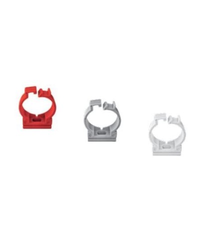Ecoplast держатель с защелкой для труб D25, АБС, красный (50 шт) (49625-50). Держатель с защелкой для аспирационной системы. Экопласт в Белгороде