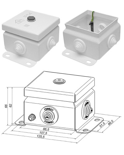 КМ IP55-0808 (без DIN рейки). Коробка монтажная электротехническая. Гефест в Белгороде