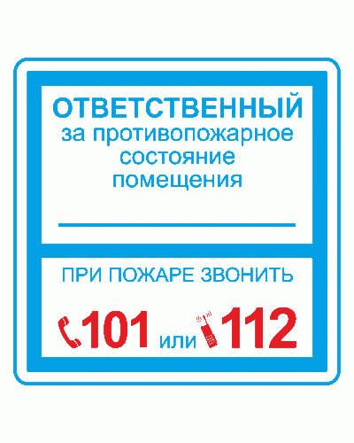 Плёнка (В 02) ответственный за противопожарное состояние (200х200). Пленка. Прочие российские в Белгороде