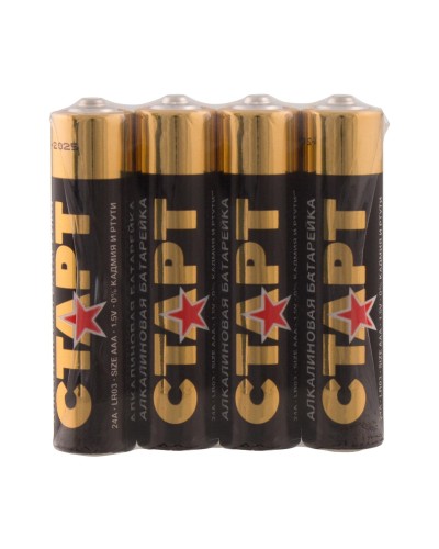 СТАРТ LR03-SH4-BOX (1,5 В, AAA, LR03), упак. 4 шт.. Алкалиновые батарейки. СТАРТ в Белгороде