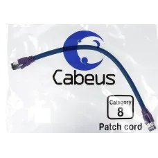PC-SSTP-RJ45-Cat.8-0.3m-LSZH (9699c), серый. Патч-корд медный. CABEUS
