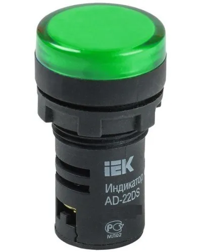 Лампа AD22DS (LED) матрица D22мм зеленый 12В AC/DC (BLS10-ADDS-012-K06). Светосигнальный индикатор. IEK в Белгороде
