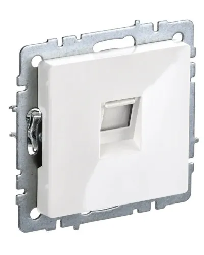 Розетка RJ45 РК10-БрБ кат.5E, белая BRITE (BR-K10-1-K01). Розетка компьютерная. IEK в Белгороде