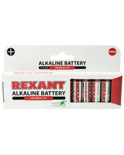 Алкалиновая батарейка AA/LR6 1,5 V 12 шт. REXANT (30-1026). Элемент питания. Rexant в Белгороде