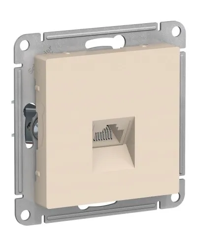 AtlasDesign розетка RJ45, кат. 5Е, 1-местная, скрытой установки, механизм, бежевый (ATN000283). Розетка компьютерная. Systeme Electric в Белгороде