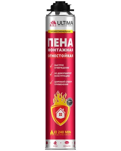 Пена огнестойкая ULTIMA PRO, 750 мл. Пена монтажная профессиональная. ULTIMA в Белгороде