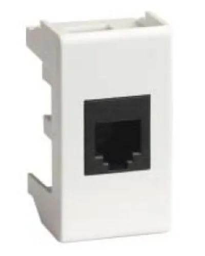 Розетка RJ-45 Viva 1 модуль белая (45048): Розетка компьютерная экранированная с одним разъёмом в Белгороде