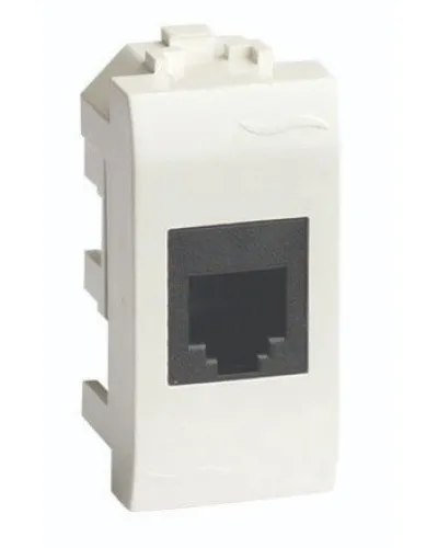 Розетка RJ-45 Brava 1 модуль слоновая кость (75457S): Розетка компьютерная с одним разъёмом в Белгороде